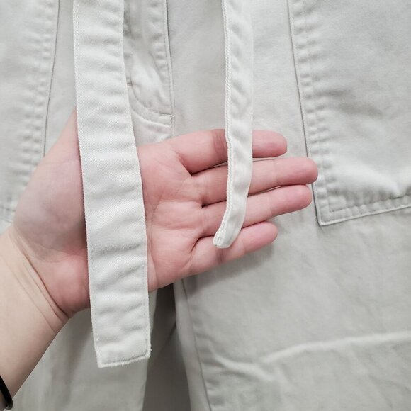 Tommy Hilfiger Women's Y2K Beige Cotton Belted Waist Crops Cropped Khakis Sz 2 - Picture 2 of 8